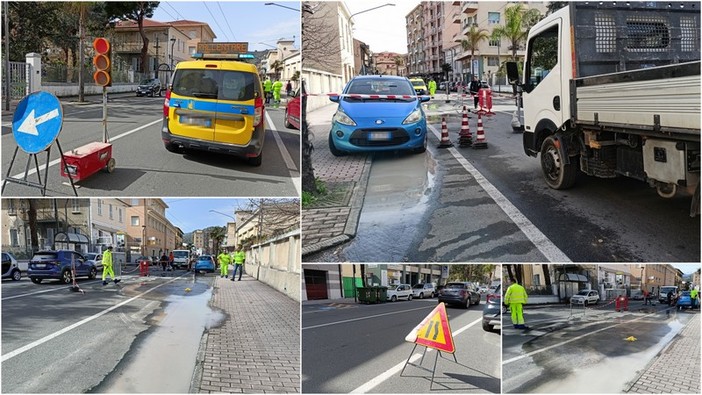 Vallecrosia, perdita d’acqua in via Colonello Aprosio: disagi al traffico (Foto) Vallecrosia, perdita d’acqua in via Colonello Aprosio: disagi al traffico (Foto)