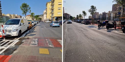 Arma di Taggia, ripristinati i parcheggi in via della Stazione: 14 stalli per le auto e 18 per le moto