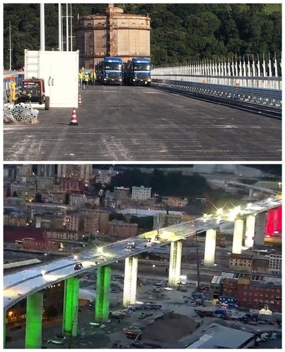 Ponte di Genova, Toti: "Iniziate le prove di collaudo, grazie al lavoro incessante di tanti oggi è un simbolo"
