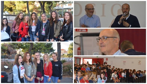 Ventimiglia: primo giorno di scuola al Liceo Aprosio, 170 nuovi studenti accolti da un ex alunno speciale, il Sindaco Ioculano (Foto e Video)
