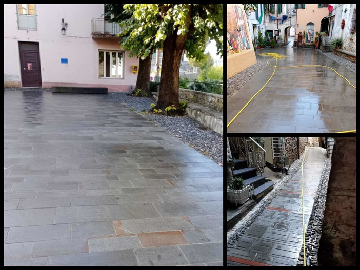Vallecrosia, decoro e vivibilità: intervento di pulizia nel centro storico (Foto)
