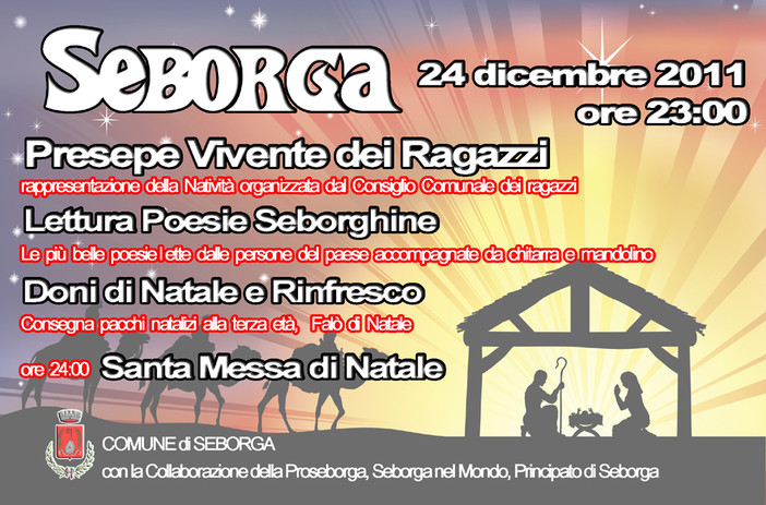 Seborga: Natale all’insegna della solidarietà con il Presepe Vivente dei ragazzi Seborga: Natale all’insegna della solidarietà con il Presepe Vivente dei ragazzi