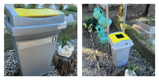 Vallecrosia, nel cimitero spuntano nuovi contenitori per le pile esauste (Foto)