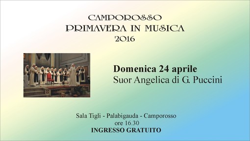 Camporosso: secondo appuntamento con 'Primavera in Musica', domani al Palbigauda