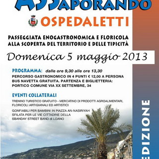 Ospedaletti: rinviata al 5 maggio la manifestazione "Passeggiando Assaporando" Ospedaletti: rinviata al 5 maggio la manifestazione "Passeggiando Assaporando"