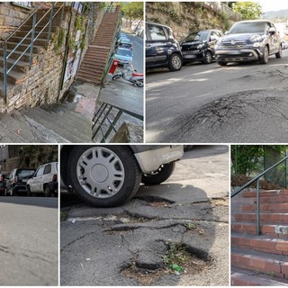 Sanremo: via Margotti si sente abbandonata, strada pericolosa sia per i mezzi che per i pedoni (Foto)