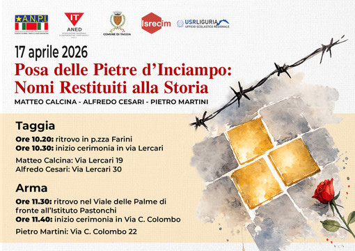 Taggia, Pietre d’Inciampo per non dimenticare: venerdì 17 aprile la posa in memoria di tre deportati