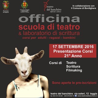 Teatro del Banchèro: sabato pomeriggio a Taggia la presentazione del programma dei corsi 2016-2017