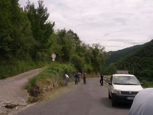 Pulita dalla Pro Loco di Rezzo con i volontari di Cenova e Lavina, strada di collegamento Rezzo-Statale 28