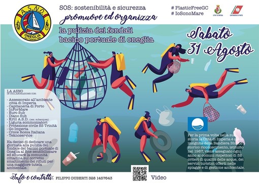 Imperia: sabato mattina la pulizia dei fondali del porto di Oneglia organizzata da Asno