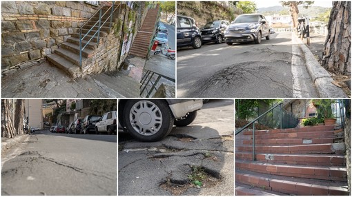 Sanremo: via Margotti si sente abbandonata, strada pericolosa sia per i mezzi che per i pedoni (Foto)