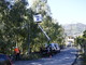 Sanremo: intervento dei Vigili del Fuoco e operai Amaie per palo dell'illuminazione pubblica caduto a causa del forte vento