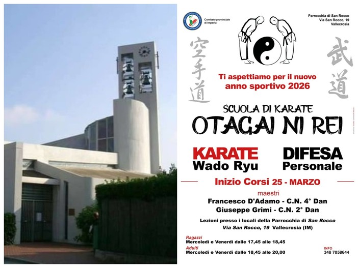 Vallecrosia, corsi di karate wado ryu e difesa personale a San Rocco