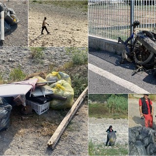 Camporosso, volontari puliscono il torrente Nervia: raccolti rifiuti di ogni genere (Foto)
