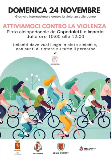 Sanremo, domenica passeggiata in bicicletta contro violenza sulle donne Sanremo, domenica passeggiata in bicicletta contro violenza sulle donne