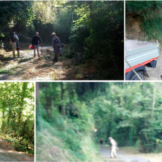 Molini di Triora: volontari in azione per la pulizia della strada di Agaggio superiore