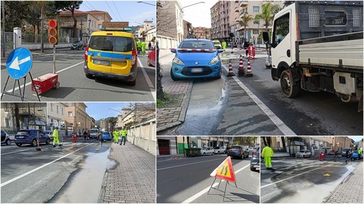 Vallecrosia, perdita d’acqua in via Colonello Aprosio: disagi al traffico (Foto) Vallecrosia, perdita d’acqua in via Colonello Aprosio: disagi al traffico (Foto)