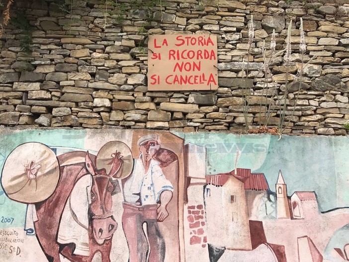 Badalucco: polemiche per la cancellazione del murales all'ingresso del paese, apertura da parte del sindaco Bestagno