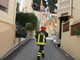 Sanremo: crollo di un ponteggio in via Val del Ponte, intervento dei vigili del fuoco Sanremo: crollo di un ponteggio in via Val del Ponte, intervento dei vigili del fuoco