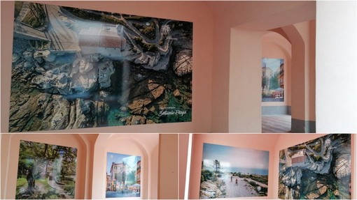 Bordighera, scorci paesaggistici abbelliscono il portico di piazza Ruffini (Foto) Bordighera, scorci paesaggistici abbelliscono il portico di piazza Ruffini (Foto)