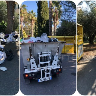 Taggia: discarica abusiva di vestiti a lato dei bidoni Caritas, spazio ripulito ma ora si pensa a come contrastare il fenomeno