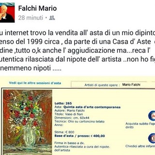 Diano Marina. Casa d'aste mette in vendita un quadro di Mario Falchi "Con l'autentica del nipote" che in realtà l'artista non ha Diano Marina. Casa d'aste mette in vendita un quadro di Mario Falchi "Con l'autentica del nipote" che in realtà l'artista non ha