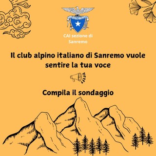 Per raccogliere feedback su diversi aspetti dell'associazione, questionario della Sezione di Sanremo del Club Alpino Italiano Per raccogliere feedback su diversi aspetti dell'associazione, questionario della Sezione di Sanremo del Club Alpino Italiano