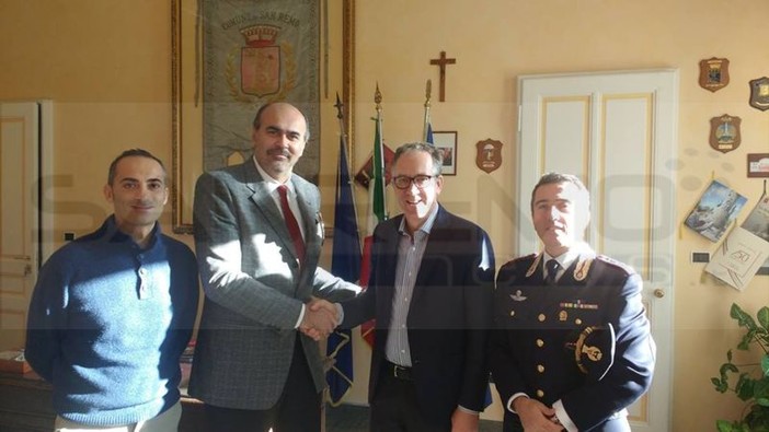 Sanremo: visita in città del Questore Leopoldo Laricchia, accompagnato dal dirigente Lorenzo Manso Sanremo: visita in città del Questore Leopoldo Laricchia, accompagnato dal dirigente Lorenzo Manso