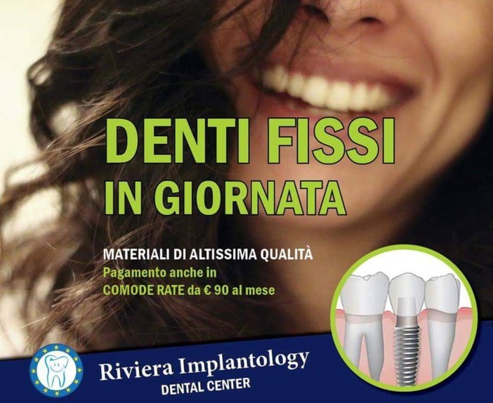 Impianti dentali Imperia e provincia. Con l'implantologia a carico immediato, denti fissi in giornata