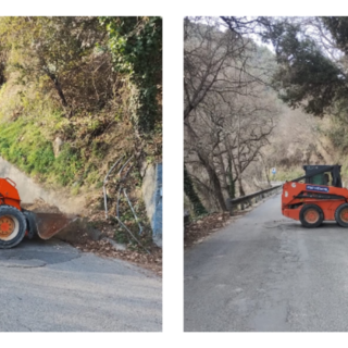 Camporosso, volontario rimuove la terra caduta sulla strada. Gibelli: "Esempio concreto di senso civico" (Foto)