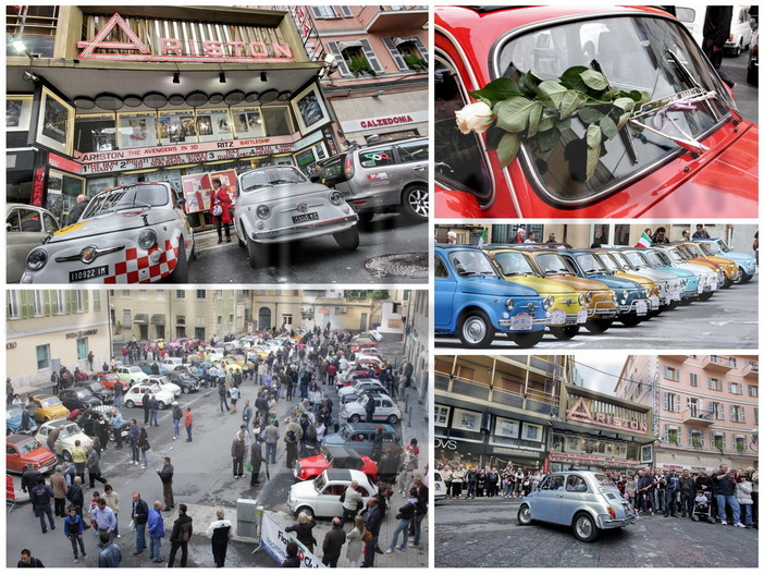 Sanremo ama le 500: grandissimo successo per il raduno in piazza Borea d'Olmo Sanremo ama le 500: grandissimo successo per il raduno in piazza Borea d'Olmo