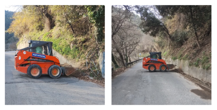 Camporosso, volontario rimuove la terra caduta sulla strada. Gibelli: "Esempio concreto di senso civico" (Foto)