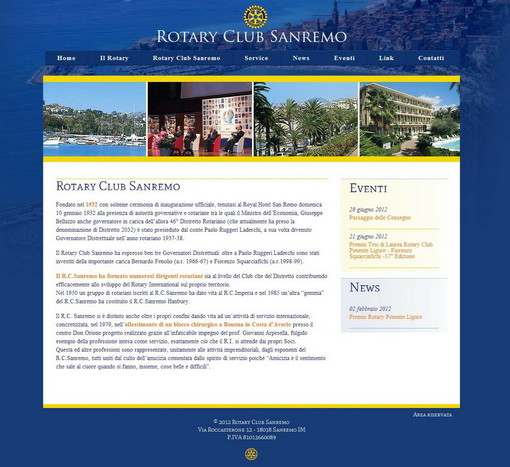 Sanremo: novità per il Rotary Club, confermato il presidente e presentato il nuovo sito web Sanremo: novità per il Rotary Club, confermato il presidente e presentato il nuovo sito web
