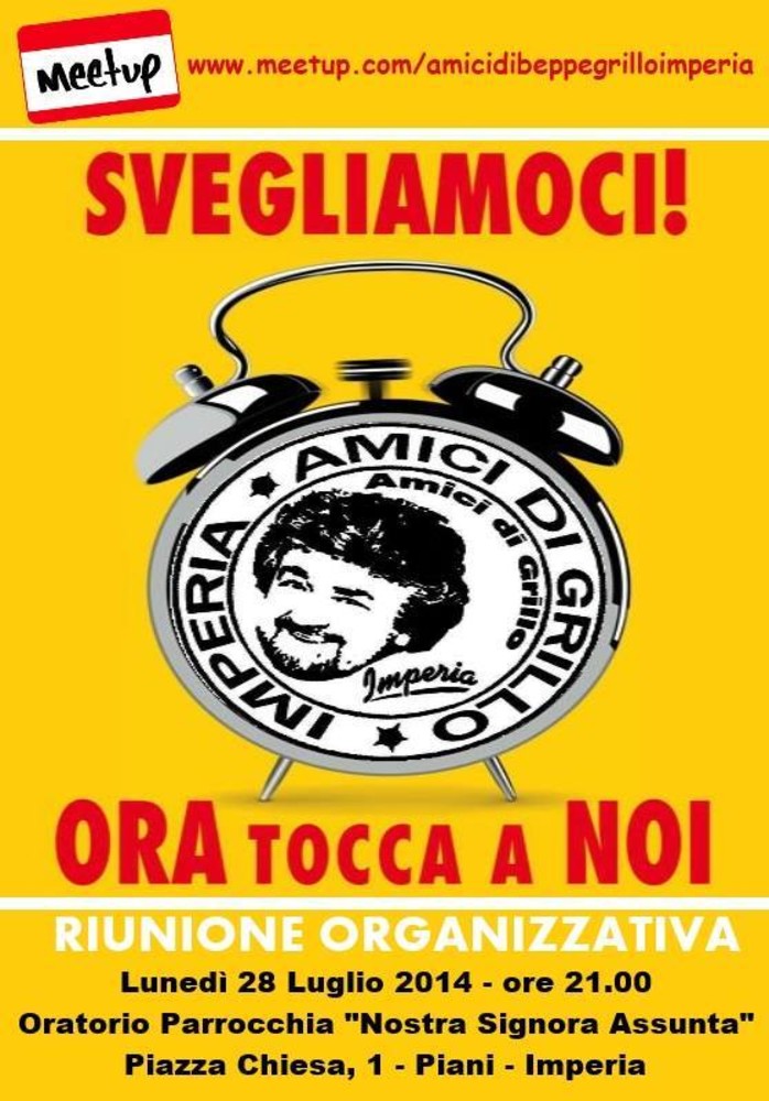 Imperia: ieri sera all'oratorio dei Piani la prima riunione del meetup 'Amici di Beppe Grillo Imperia'