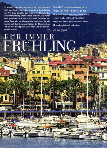 La città di Sanremo celebrata sul giornale austriaco Kurier. Soddisfazione di Lolli, Berrino e Fera