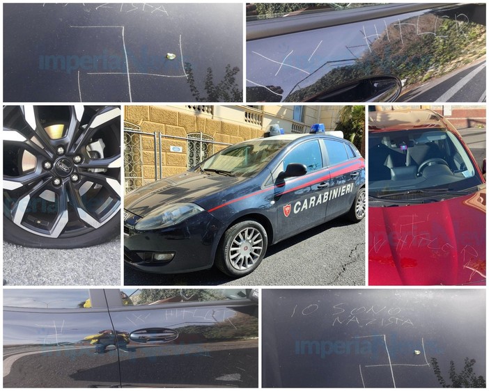 Imperia, altre 11 auto vandalizzate con scritte naziste e svastiche tra via Verdi e via Ricca. Indagano i Carabinieri: “Chi sa qualcosa, collabori” Imperia, altre 11 auto vandalizzate con scritte naziste e svastiche tra via Verdi e via Ricca. Indagano i Carabinieri: “Chi sa qualcosa, collabori”
