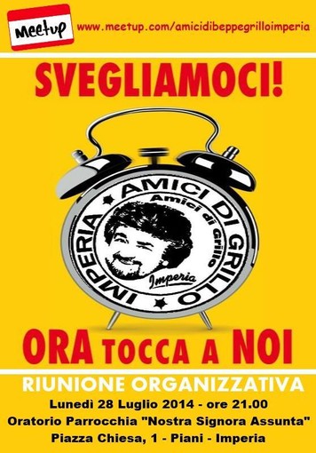 Imperia: ieri sera all'oratorio dei Piani la prima riunione del meetup 'Amici di Beppe Grillo Imperia'