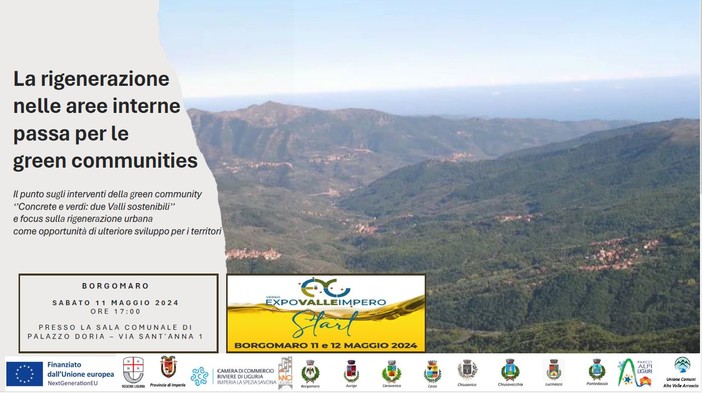 Green community Valli Impero e Arroscia: convegno a Borgomaro nell'ambito dell'Expo Green community Valli Impero e Arroscia: convegno a Borgomaro nell'ambito dell'Expo