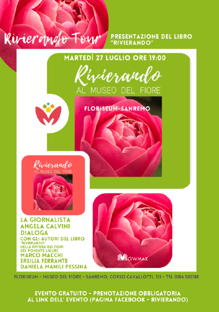 Sanremo: martedì prossimo, presentazione libro ‘Rivierando nella Riviera dei Fiori del Ponente Ligure’ Sanremo: martedì prossimo, presentazione libro ‘Rivierando nella Riviera dei Fiori del Ponente Ligure’