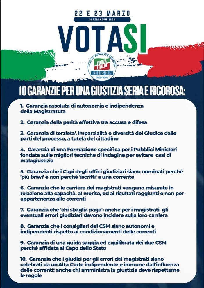 Referendum del 22 e 23 marzo, gazebo informativo di Forza Italia a Camporosso (Foto)