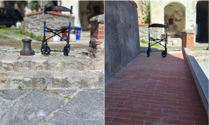 Ventimiglia più inclusiva, completata la rampa di accessibilità in piazza Coletta (Foto)