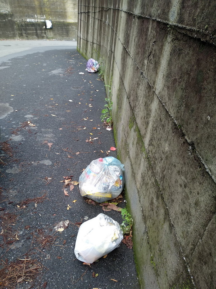 Sanremo: rifiuti abbandonati in via Duca degli Abruzzi, la segnalazione con foto di un lettore