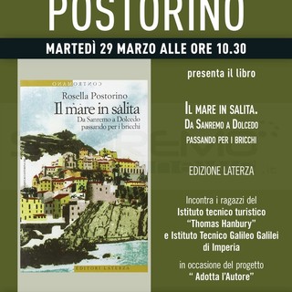 Imperia: 'Adotta l'autore', Rosella Postorino incontra i ragazzi e presenta il libro 'Il mare in salita' alla Libreria Mondadori