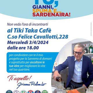 Elezioni Sanremo, Gianni Rolando oggi a San Martino per Spuma e Sardenaira
