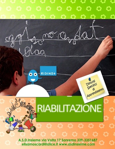 Sanremo: è partito il progetto "riabilitazione a distanza" dell'A.S.D. Insieme per i Disturbi dell'Apprendimento