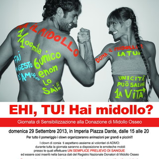 Imperia: domenica in piazza Dante la campagna per la raccolta di sangue midollare