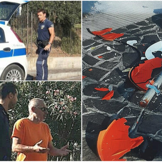 Sanremo: auto abbatte specchio parabolico e perde paraurti, polizia locale sulle tracce del responsabile
