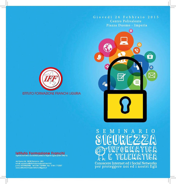 Imperia: giovedì al Centro Polivalente un seminario su Internet e l'uso sicuro dei Social Network