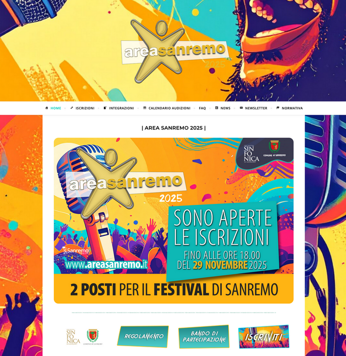 Area Sanremo 2025, aperte le iscrizioni: due talenti accederanno di diritto al Festival 2026 Area Sanremo 2025, aperte le iscrizioni: due talenti accederanno di diritto al Festival 2026