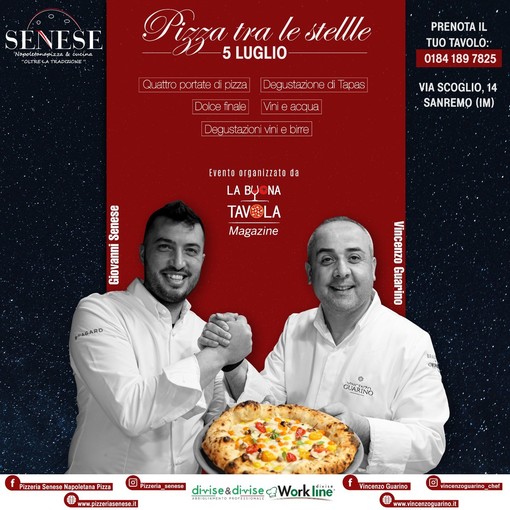 Sanremo: una &quot;Pizza fra le stelle&quot; è il nuovo evento gourmet della pizzeria Senese